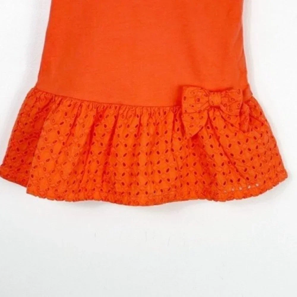 GYMBOREE tangerine Dress cap sleeve key hole back matching underwear 6-12 months